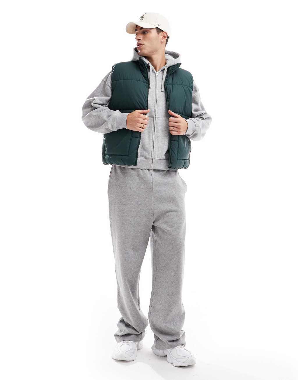 ONLY & SONS padded utility vest in teal Product Image