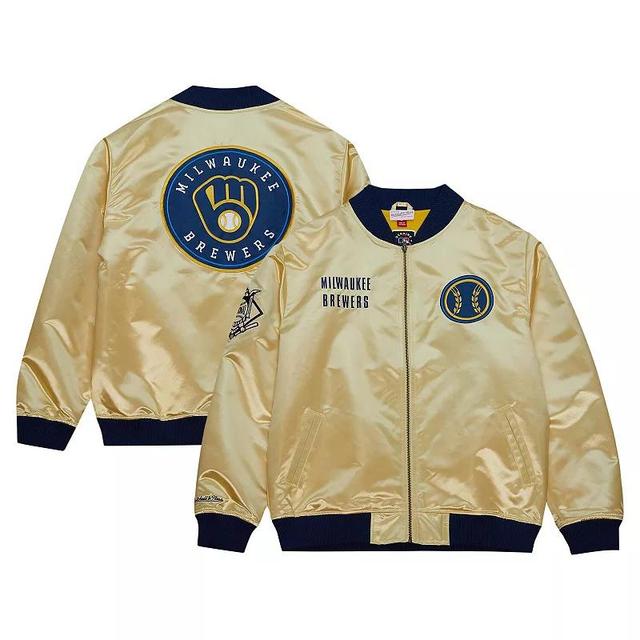 Mens Mitchell & Ness Milwaukee Brewers OG 2.0 Lightweight Satin Full-Zip Jacket Product Image