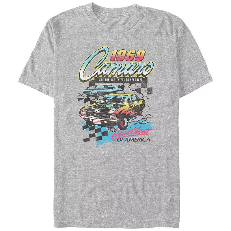 Mens Chevrolet Camaro 1969 The Heartbeat Of America Graphic Tee Athletic Grey Product Image