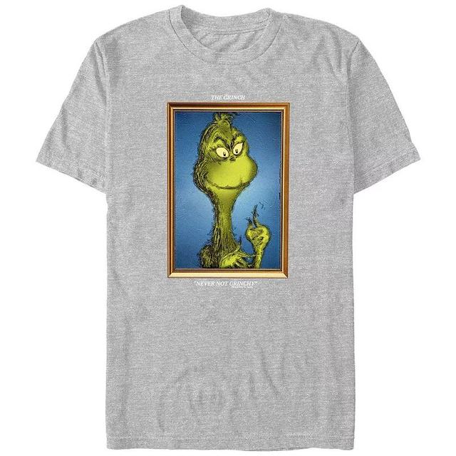 Big & Tall Dr. Seuss Grinch Portrait Never Not Grinchy Graphic Tee, Mens Navy Grey Product Image