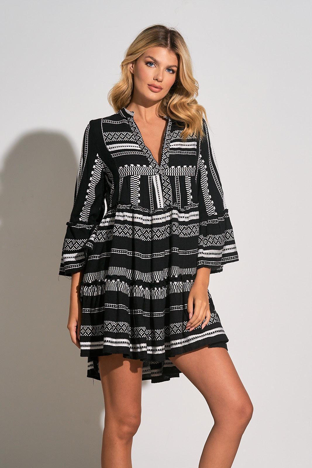 Stripe Sleeved Dress Product Image