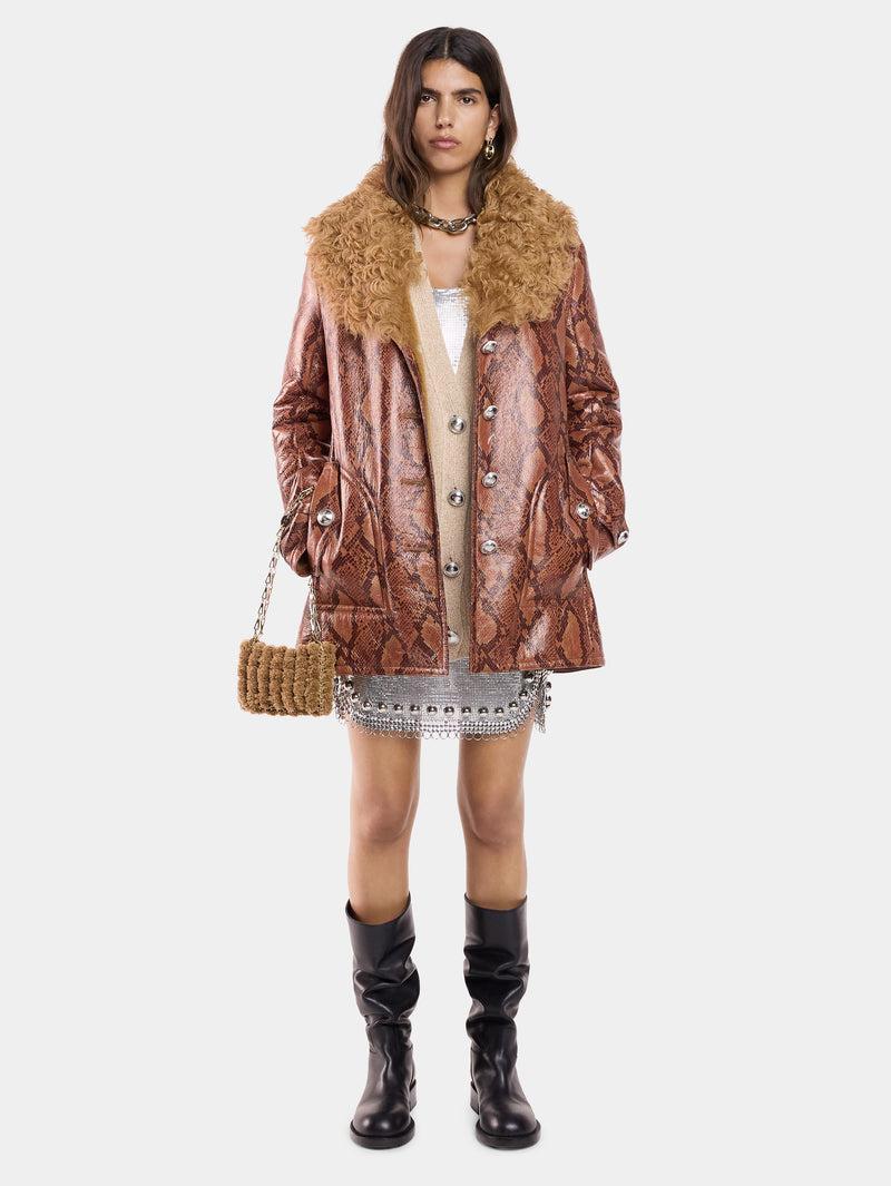 COAT IN PYTHON-FINISH SHEARLING Product Image