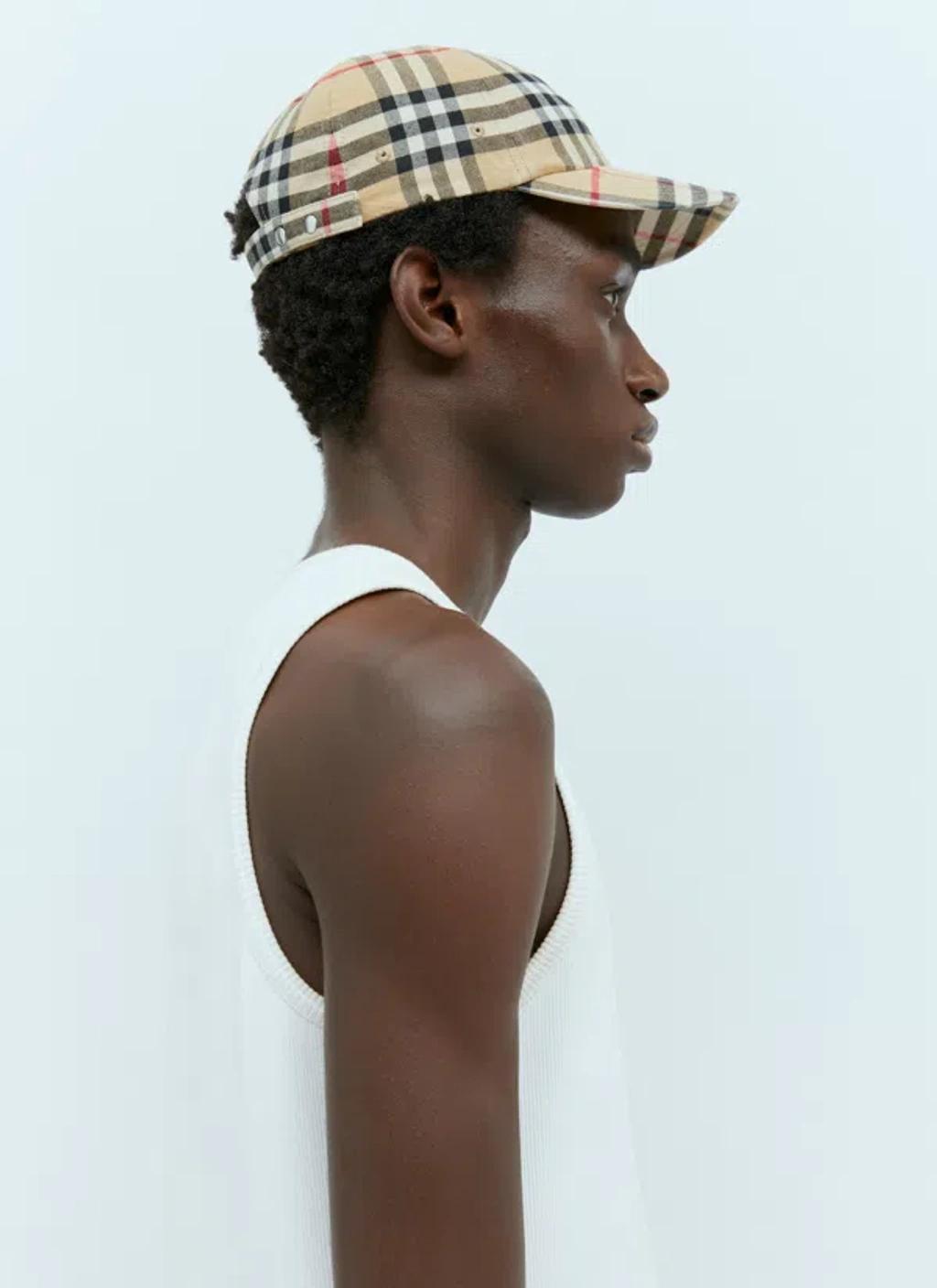 BURBERRY Archive Check Baseball Cap In Cream Product Image