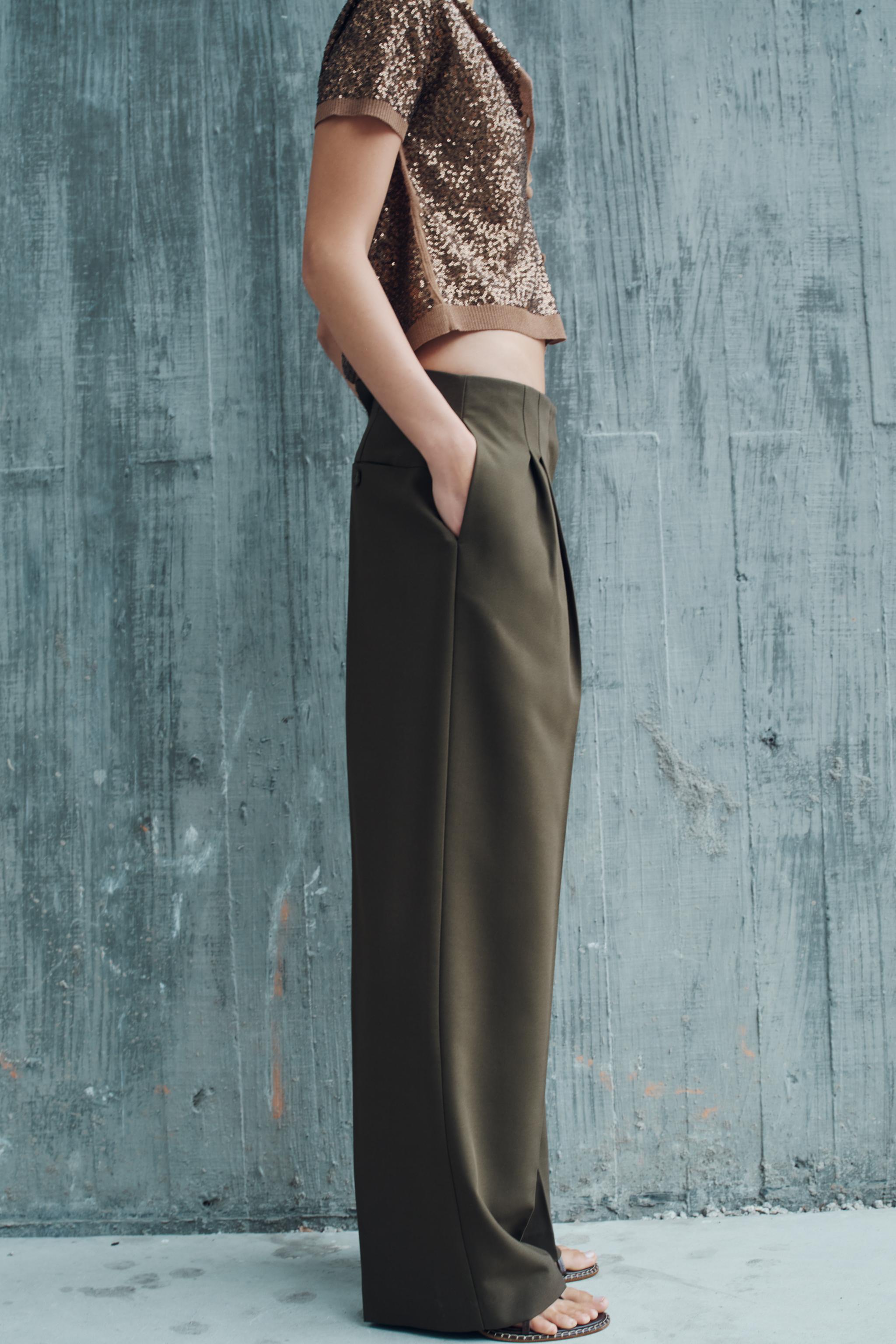 PLEATED WIDE LEG PANTS Product Image