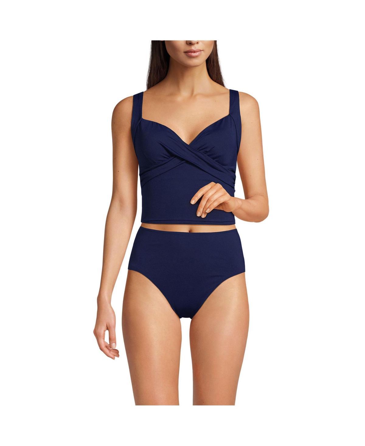 Lands End Womens V-Neck Wrap Midkini Swimsuit Top Product Image