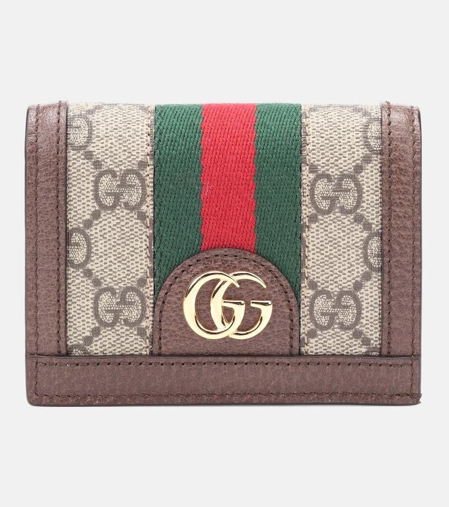 GUCCI Ophidia Gg Leather Wallet In Brown Product Image