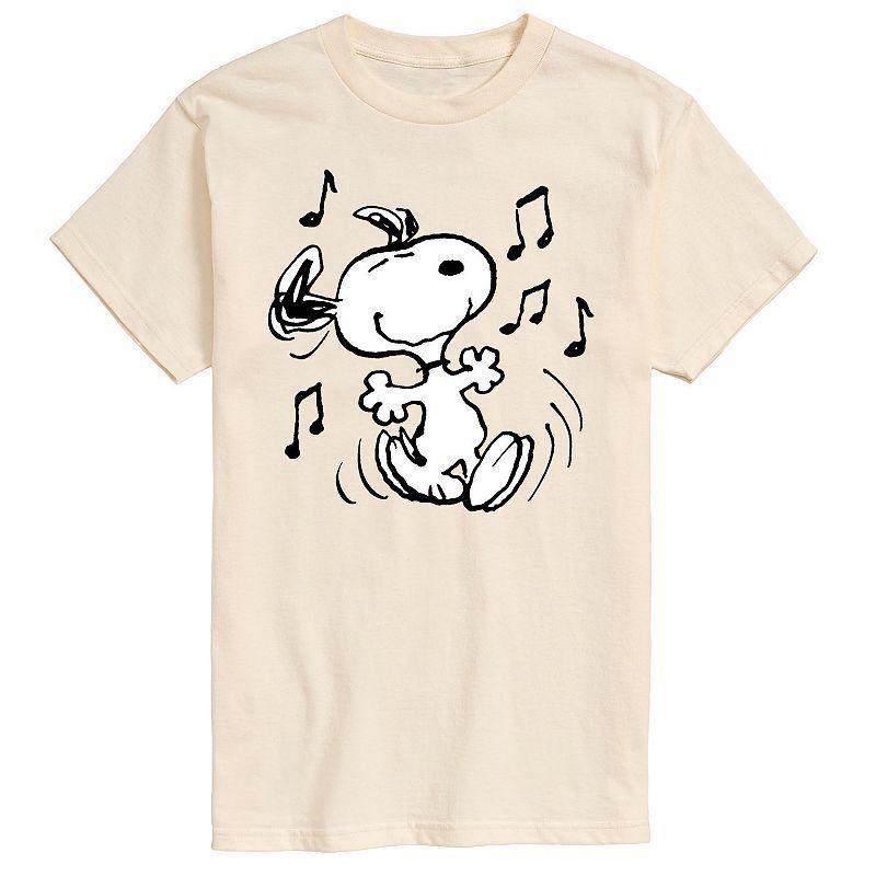 Mens Peanuts Snoopy Dancing Tee Beige Product Image