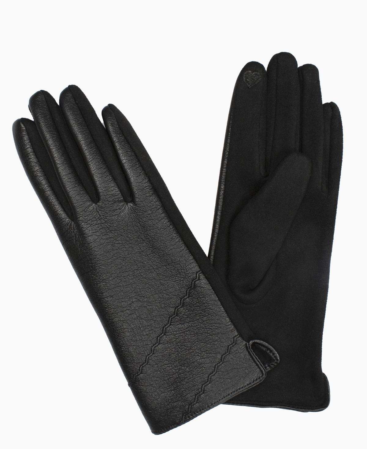 Marcus Adler Womens Vegan Leather Stitched Touchscreen Gloves Product Image