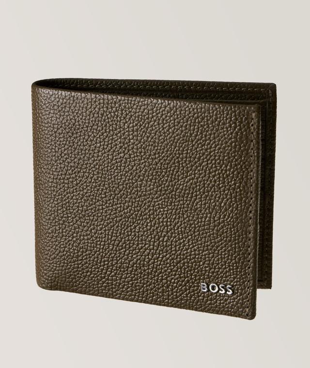 BOSS Grained-Leather Wallet With Polished Logo Male Product Image