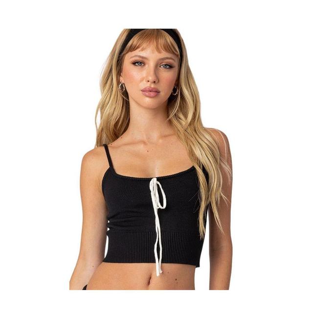 EDIKTED Don Tie Front Sweater Camisole Product Image