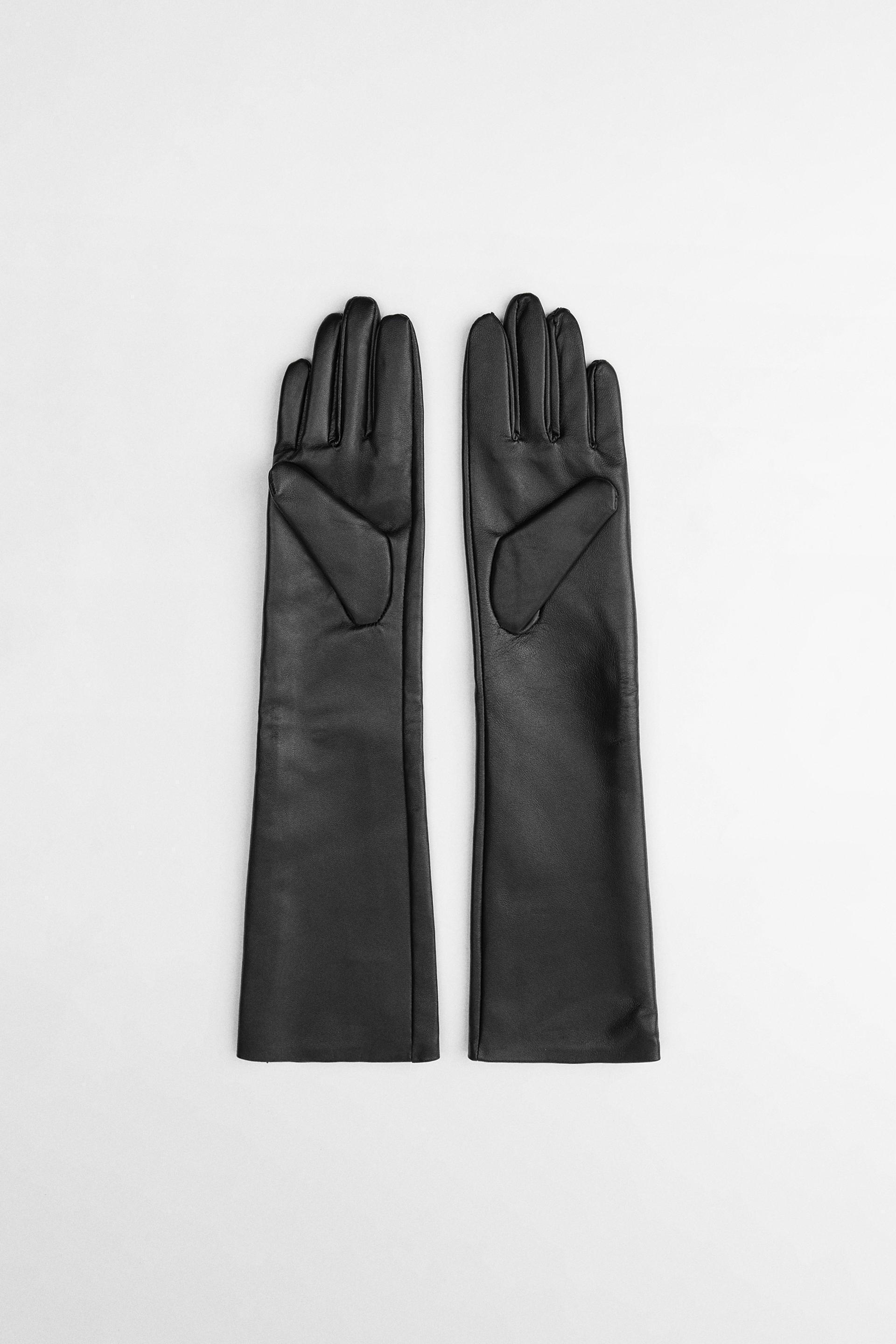 100% LEATHER LONG GLOVES Product Image