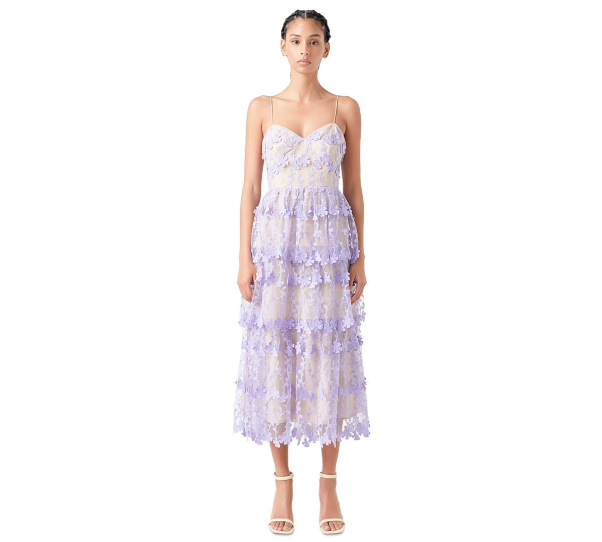 endless rose Womens Crochet Tiered Midi Dress Product Image