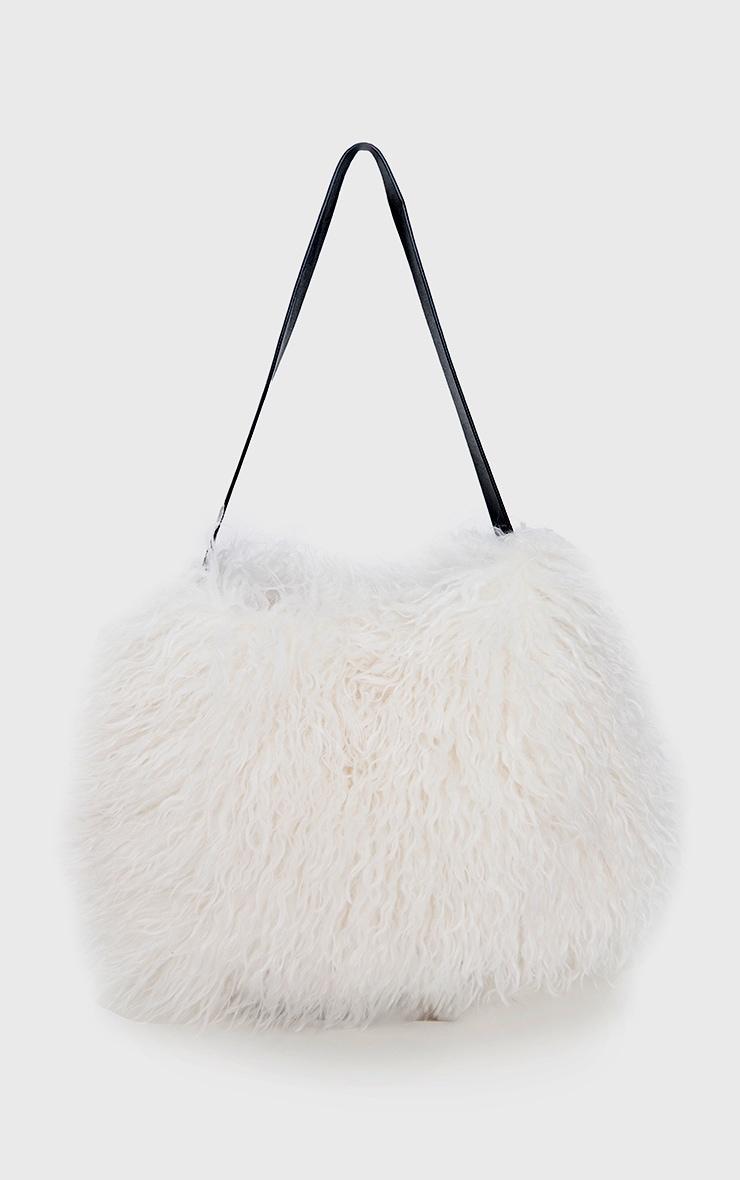  Cream Faux Fur Fluffy Shoulder Bag Product Image