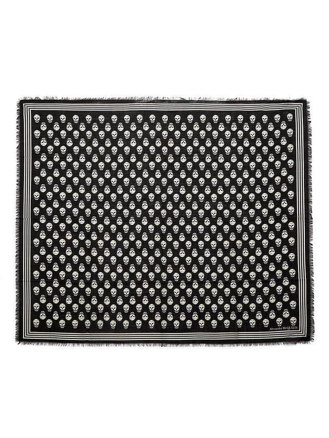 Alexander McQueen Biker Skull Wool Scarf Product Image