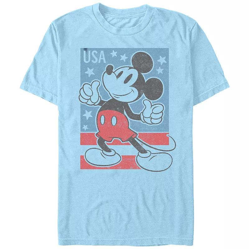 Disneys Mickey Mouse Mens USA Stamp Graphic Tee Product Image