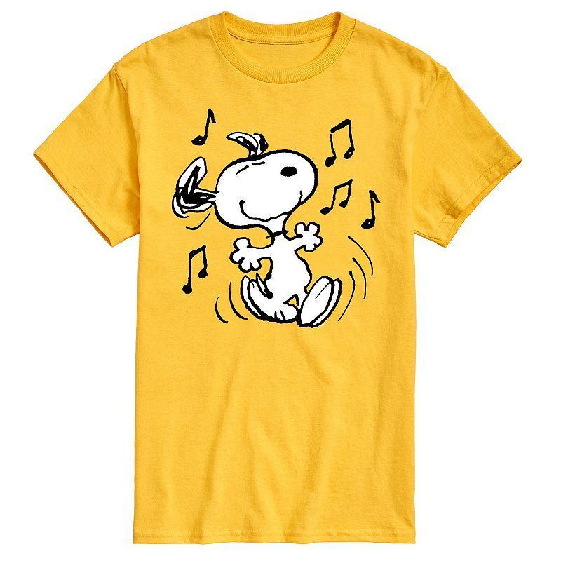 Mens Peanuts Snoopy Dancing Tee Yellow Product Image