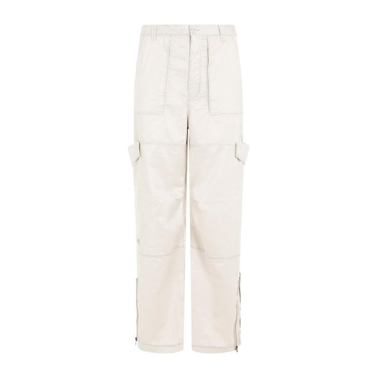 Wide-leg Cargo Trousers In Beige Product Image