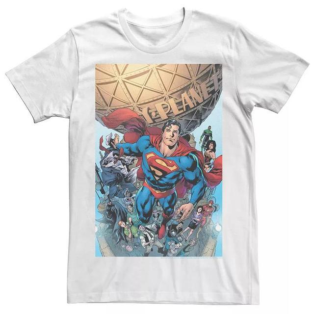 Mens Justice League Daily Planet Group Shot Tee Product Image