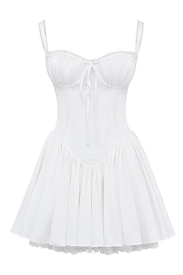 Pietra White Corset Mini Dress Product Image