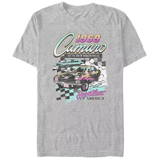 Mens Camaro 1969 The Heartbeat Of America Graphic Tee Athletic Grey Product Image