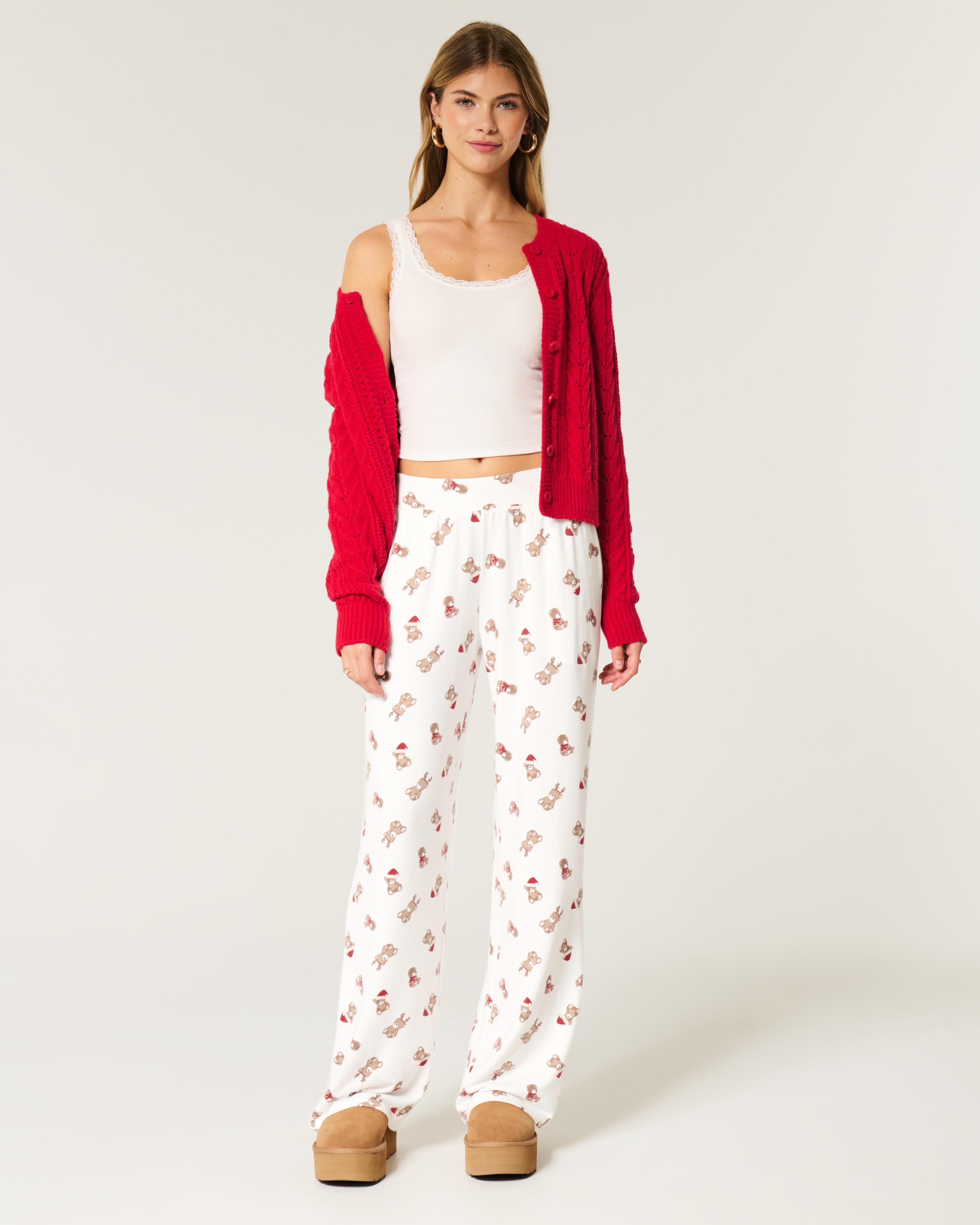 Cozy Wide-Leg Pajama Pants Product Image