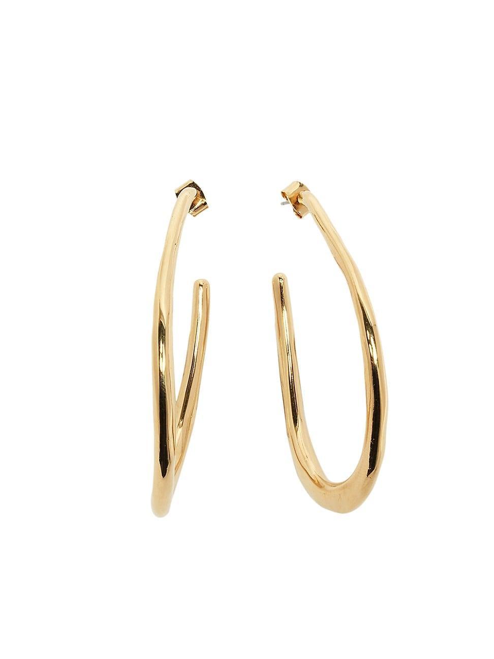 Womens Goldtone Oval Hoop Earrings product image