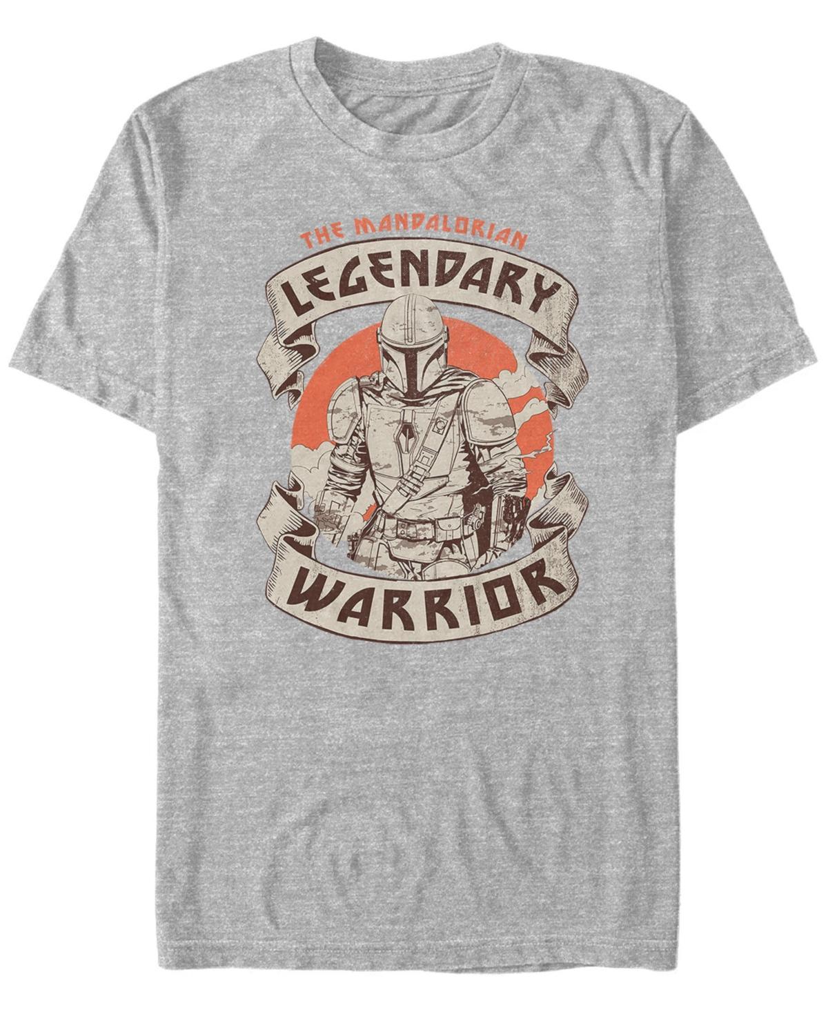 Mens Star Wars The Mandalorian Legendary Warrior Graphic Tee Athletic Grey Product Image