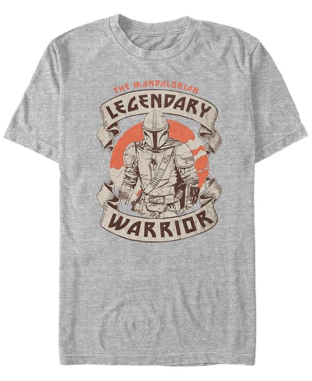 Mens Star Wars The Mandalorian Legendary Warrior Graphic Tee Grey Product Image