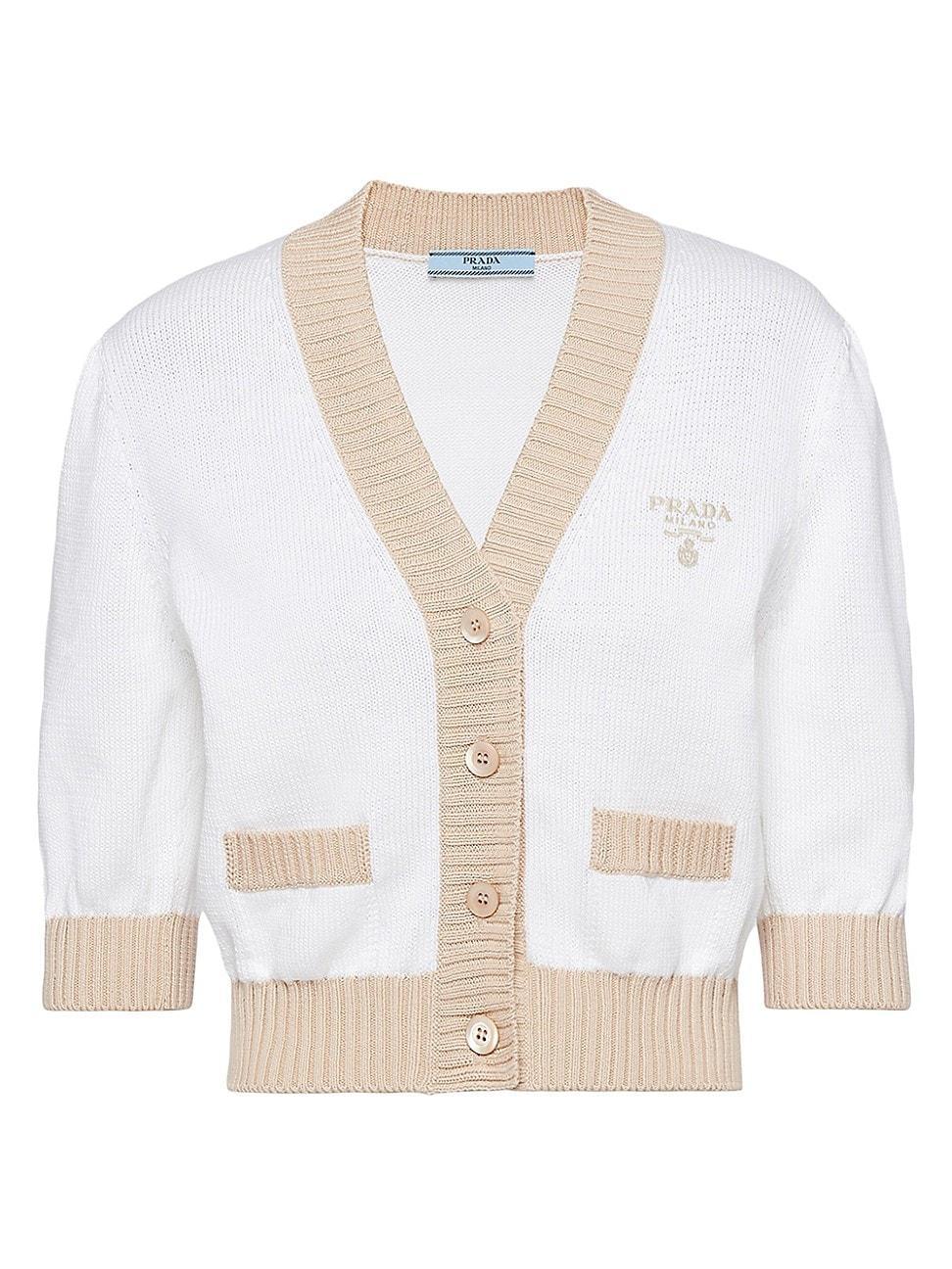 Womens Cropped Cotton Cardigan Product Image