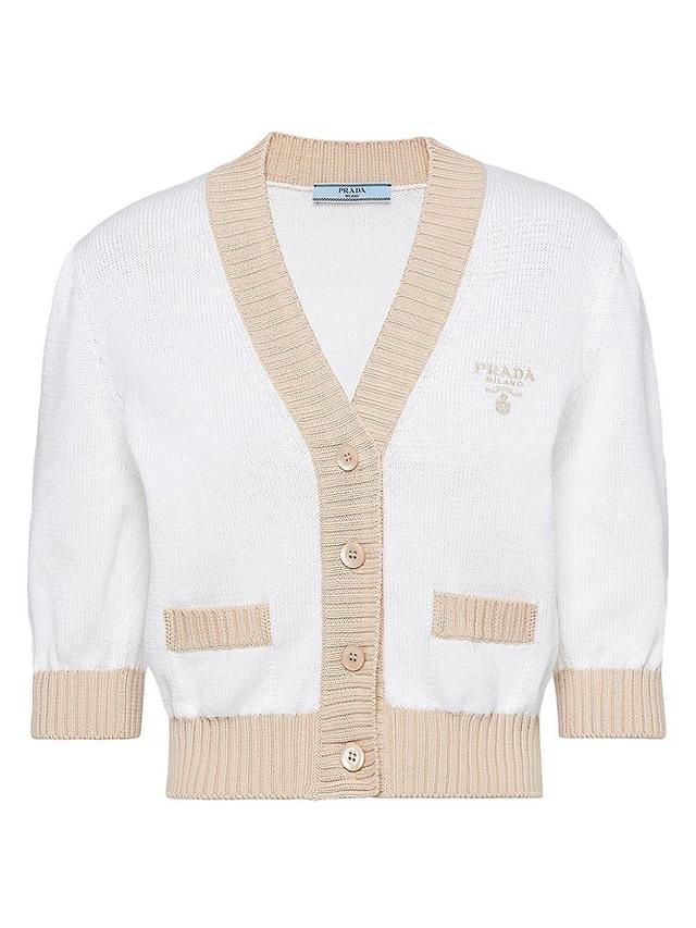 Womens Cropped Cotton Cardigan Product Image