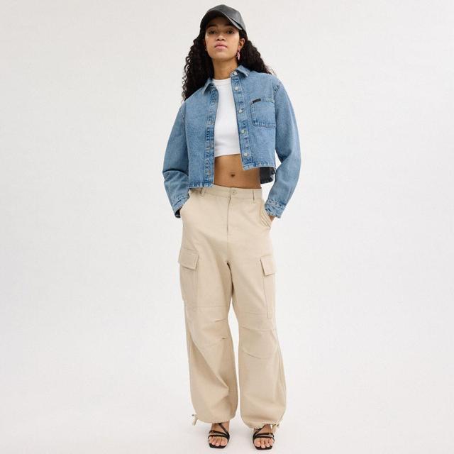 Cropped Denim Button Down Product Image