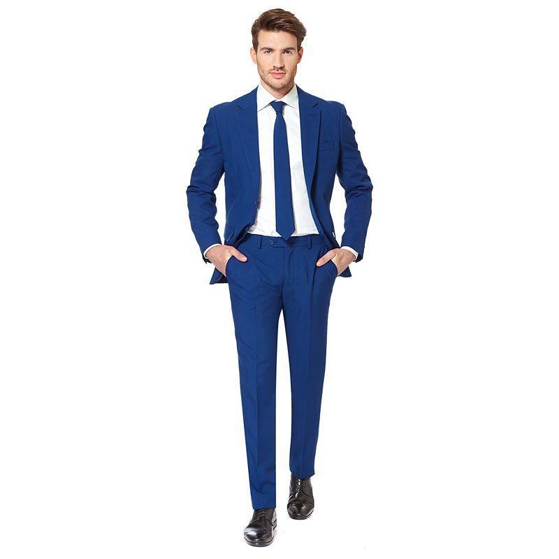 Mens OppoSuits Slim-Fit Solid Suit & Tie Set Blue Product Image