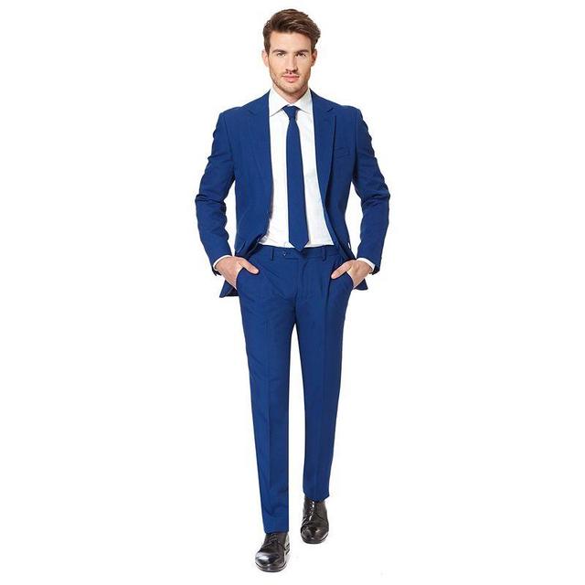 Mens OppoSuits Slim-Fit Solid Suit & Tie Set Blue Product Image