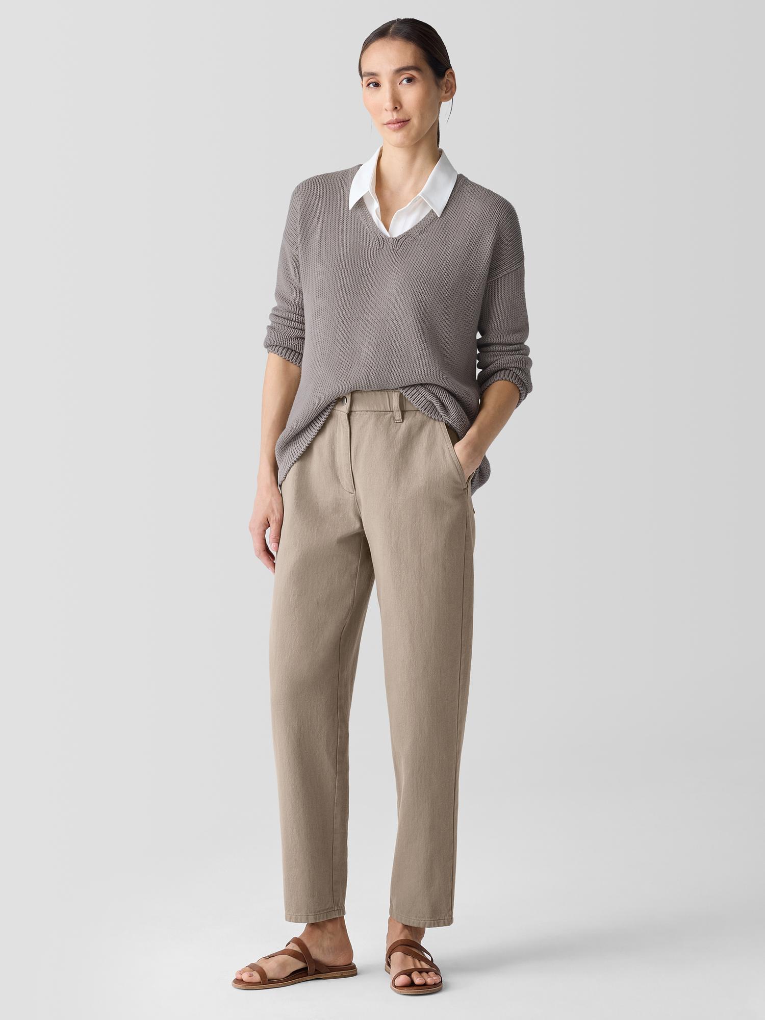 EILEEN FISHER Garment-Dyed Utility Organic Cotton Tapered Pantfemale product image