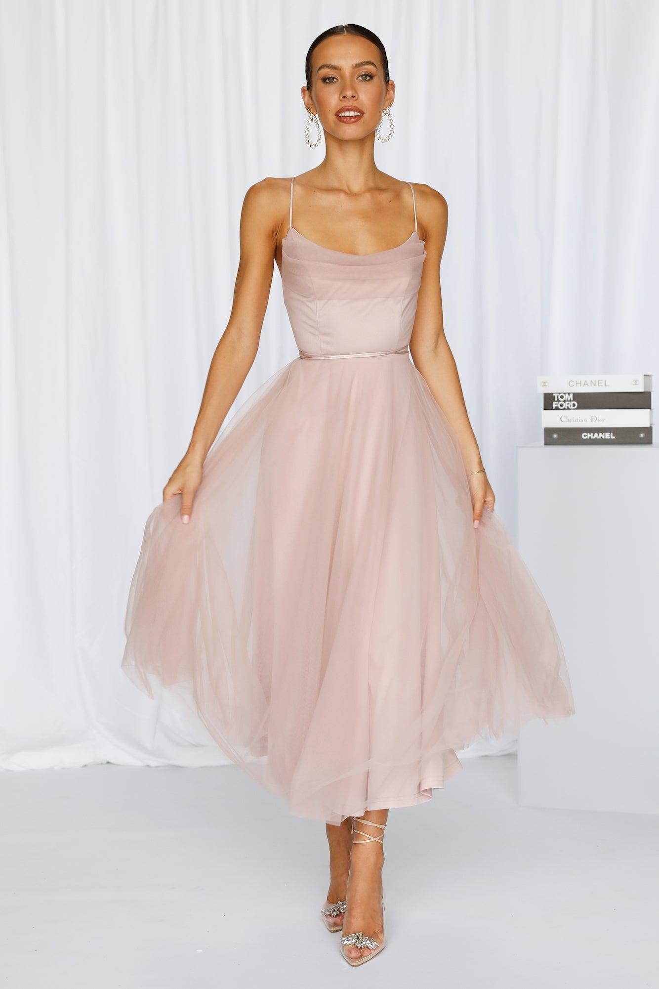 Signal My Way Tulle Midi Dress Rose product image