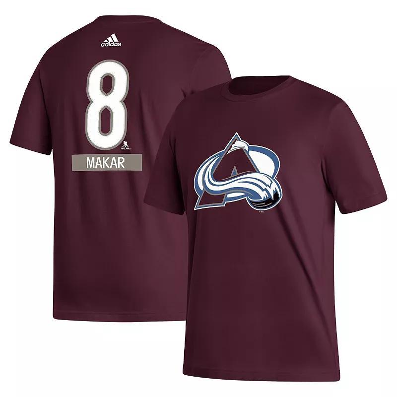 Mens adidas Cale Makar Burgundy Colorado Avalanche Fresh Name & Number T-Shirt Product Image