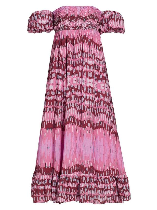 Womens Vanessa Ikat Off-The-Shoulder Maxi Dress Product Image