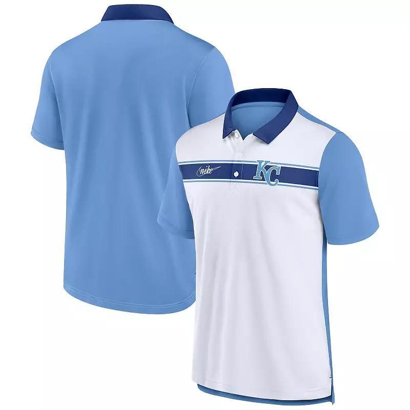 Mens Nike /Light Blue Chicago Cubs Rewind Stripe Polo Product Image