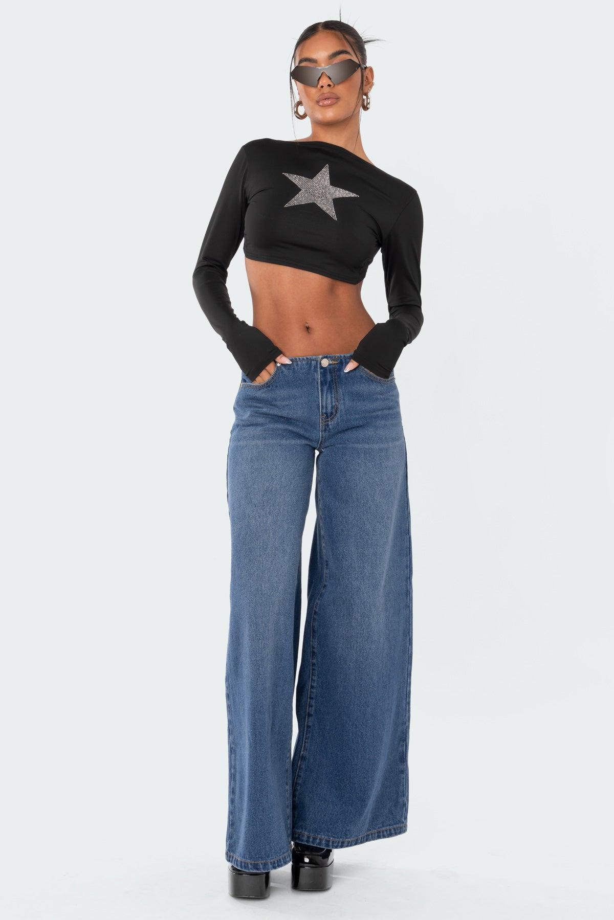 Low-Rise Wide Jeans product image