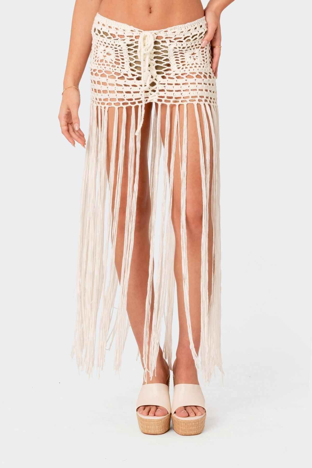 Lillee Crochet Fringe Maxi Skirt Product Image