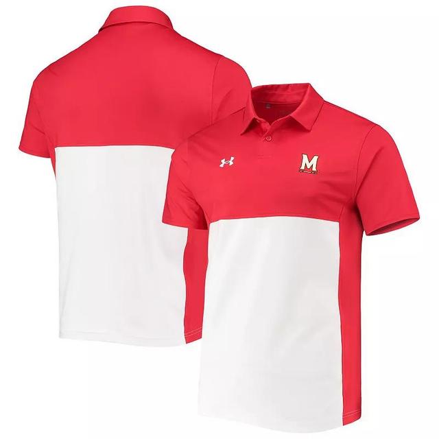 Mens Under Armour /White Maryland Terrapins 2022 Blocked Coaches Performance Polo Product Image