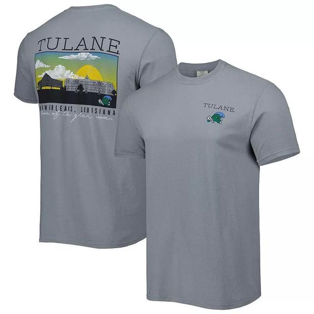 Mens Gray Tulane Green Wave Campus Scenery Comfort Color T-shirt Product Image