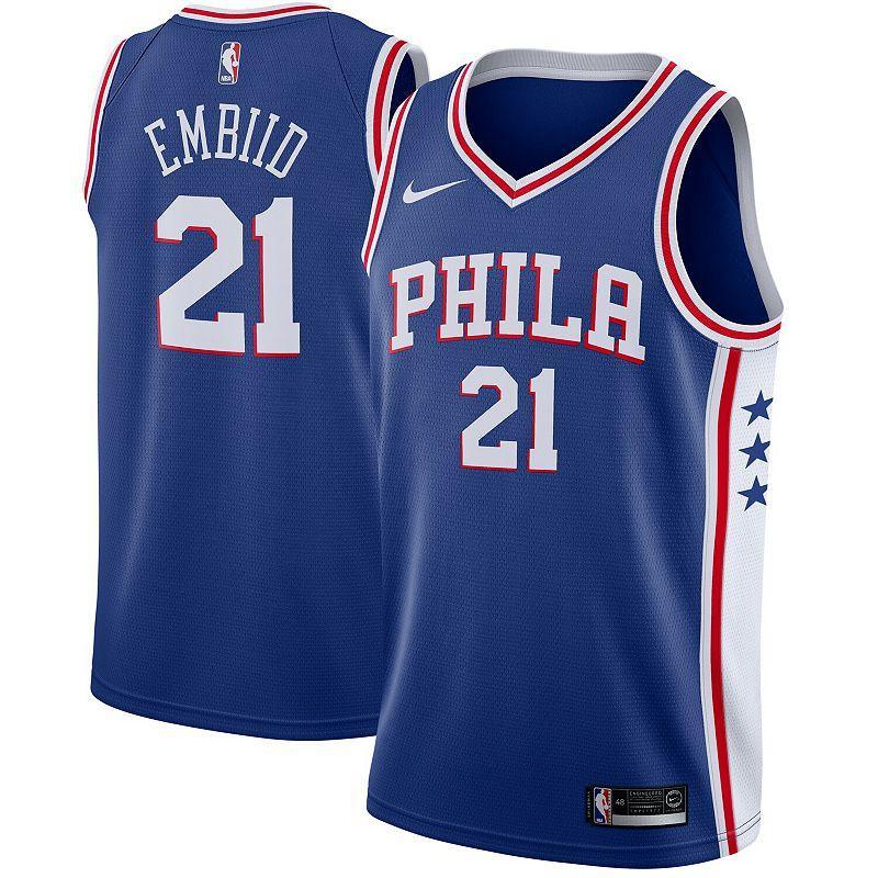 Nike Mens Joel Embiid Philadelphia 76ers Icon Swingman Jersey - Blue Product Image