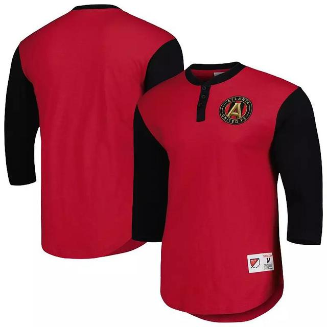 Mens Mitchell & Ness Red Atlanta United FC Legendary Henley Long Sleeve T-Shirt Product Image