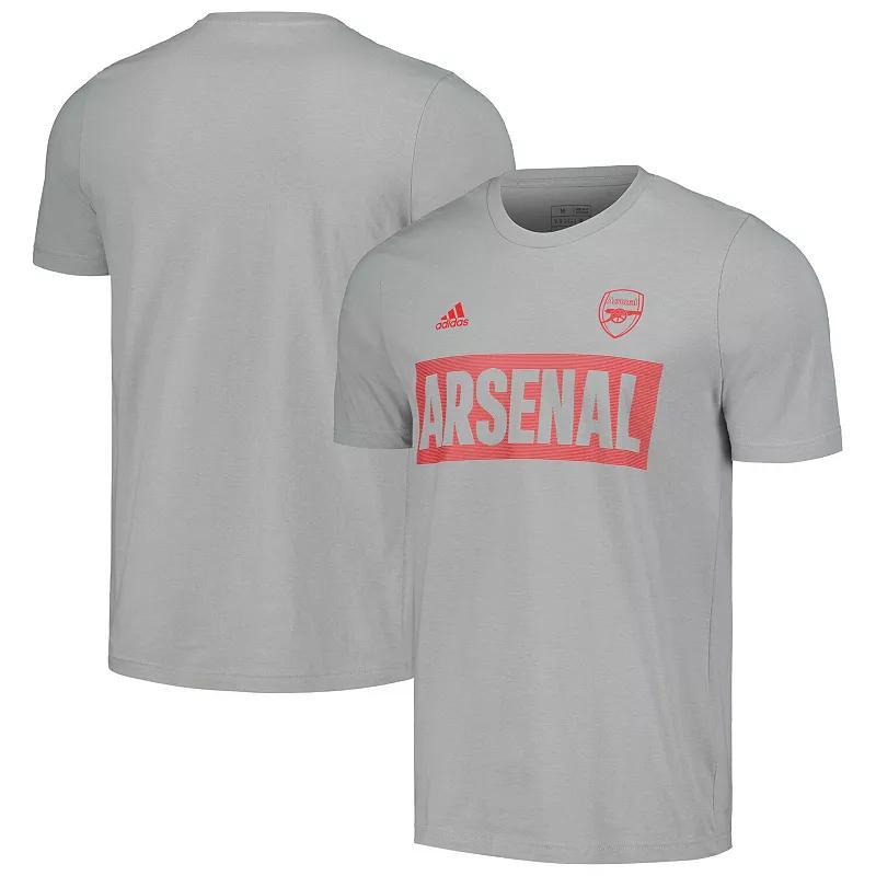 Mens adidas Gray Arsenal Culture Bar T-Shirt Product Image