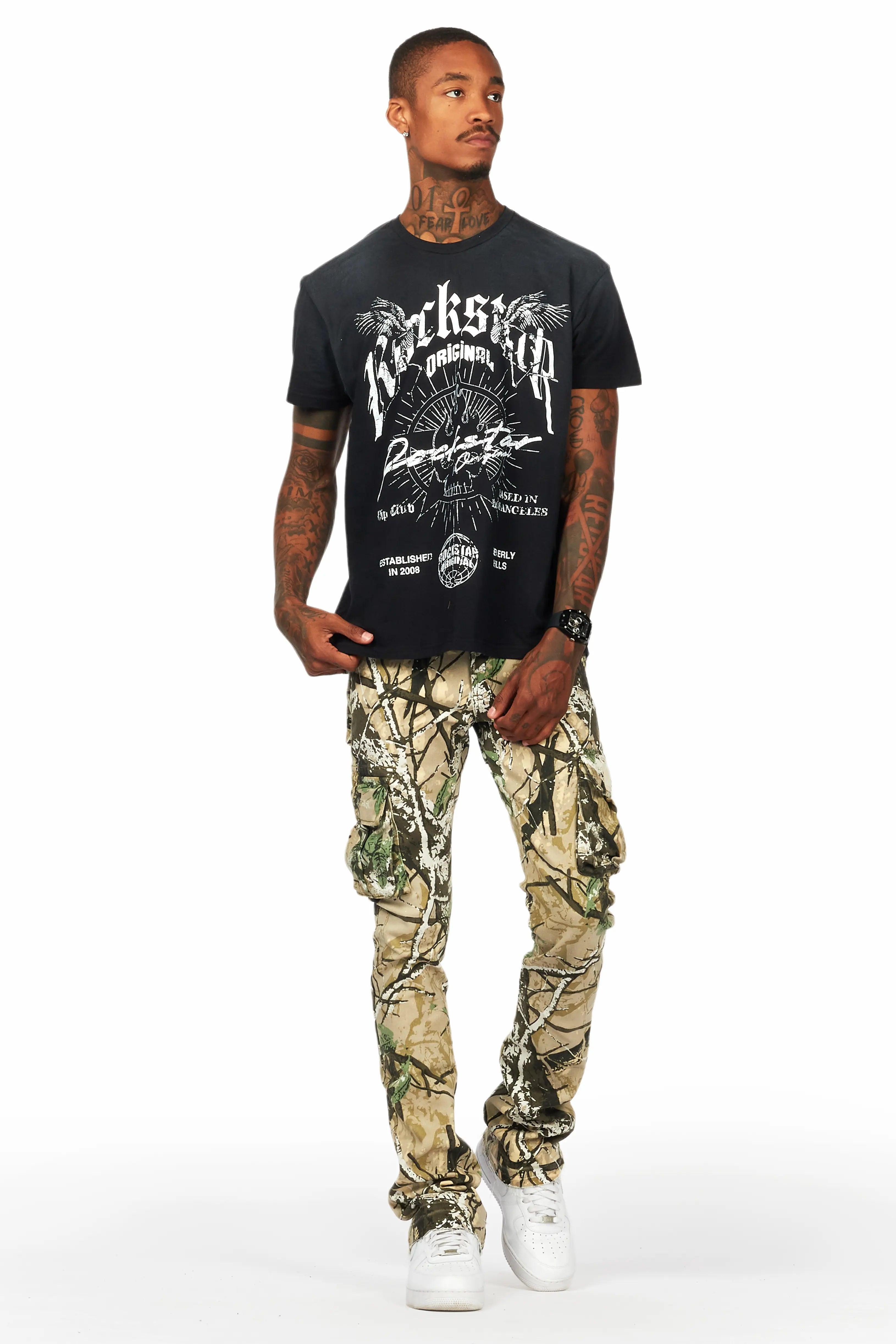 Kirrem Tree Camo Stacked Flare Jean Male Product Image