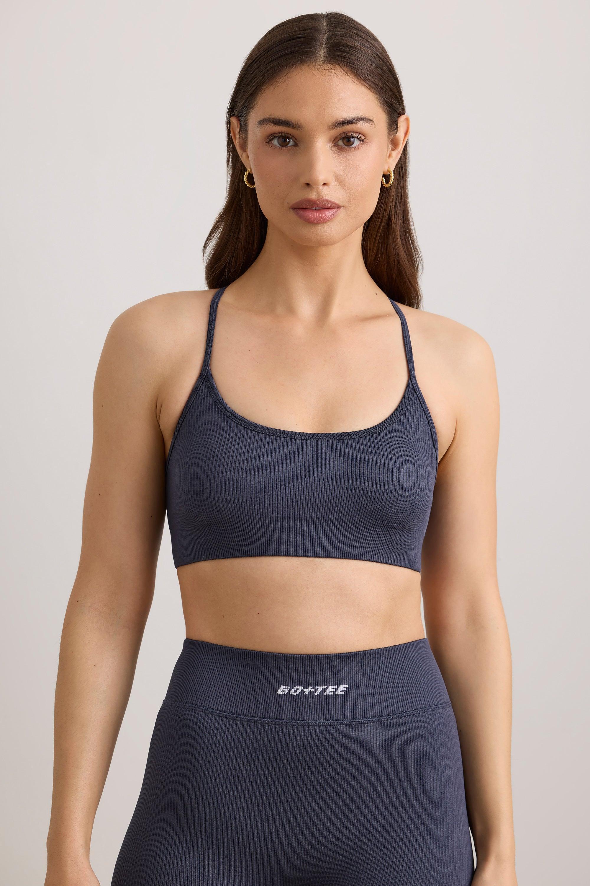 FlexiRib Scoop Neck Sports Bra in Slate Product Image