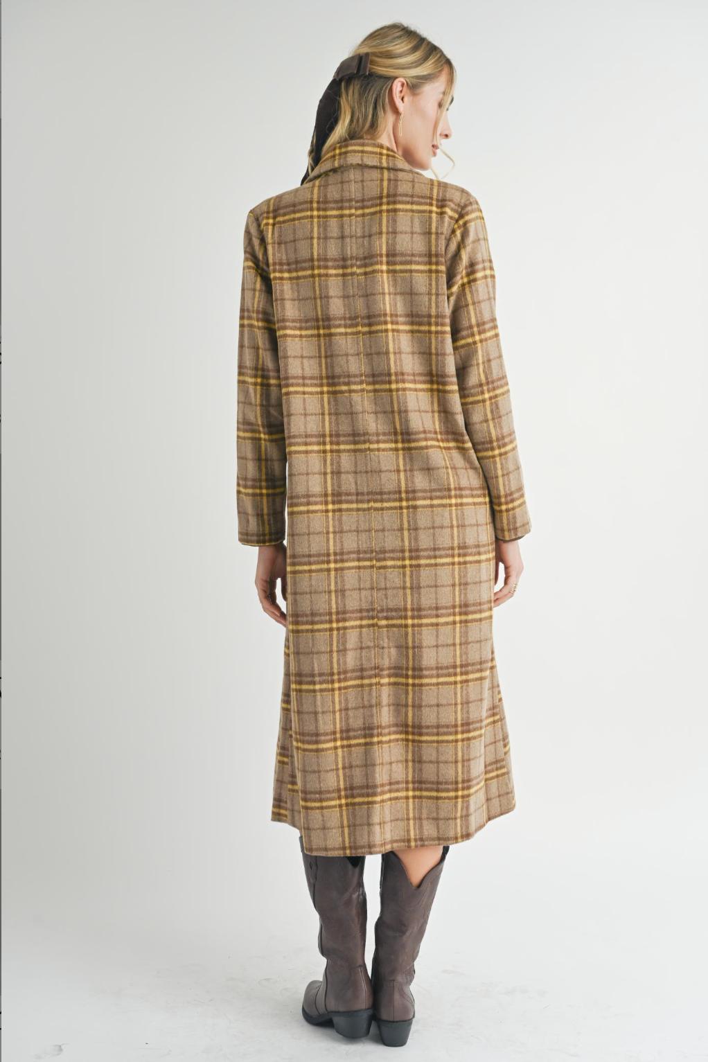 Jenny Long Plaid Coat Product Image