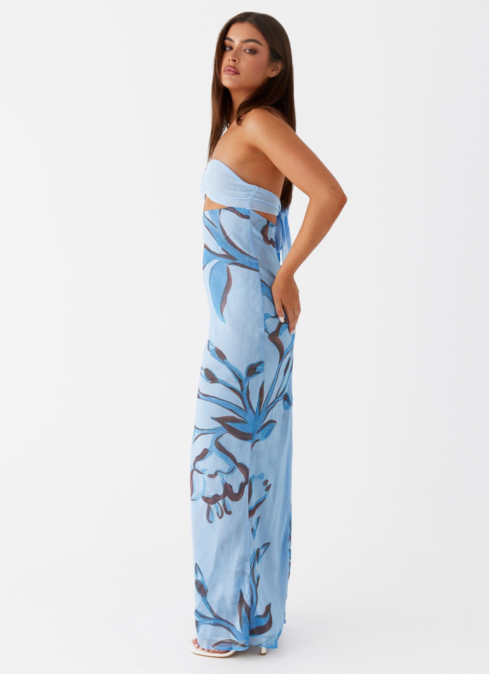 Tropicana Maxi Dress - Blue Floral Product Image