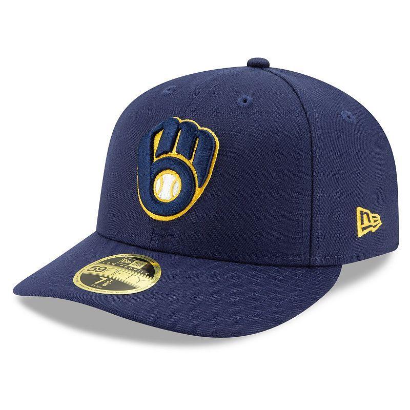 Mens New Era Milwaukee Brewers Authentic Collection On-Field Low Profile 59FIFTY Fitted Hat Blue Product Image